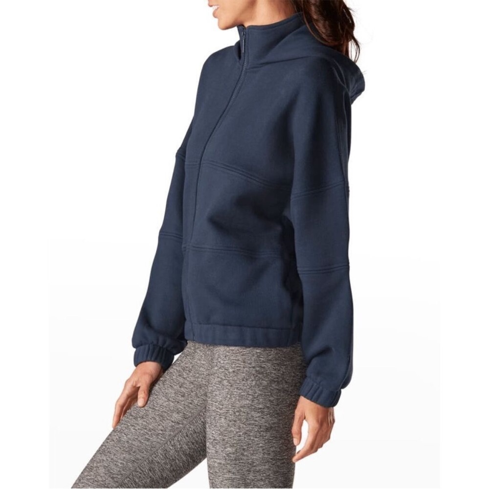 TAVI Noir Navy Blue Thick Warm Studio To Street Full-Zip Heavy Hoodie Large